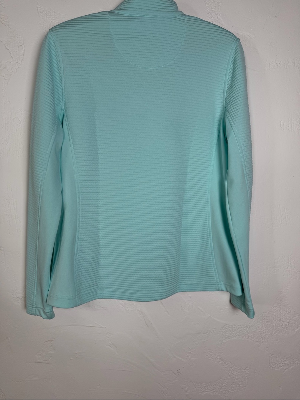 Pebble Beach light aqua Ribbed Performance Jacket - full zip - Picture 7 of 16